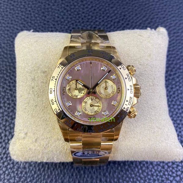 Modifica pulita Personalizzazione Funzione di temporizzazione dell'orologio 4130 Movimento Gold Earth Creek Dialga 904L Acciaio Elettrico Gold Plating Gold