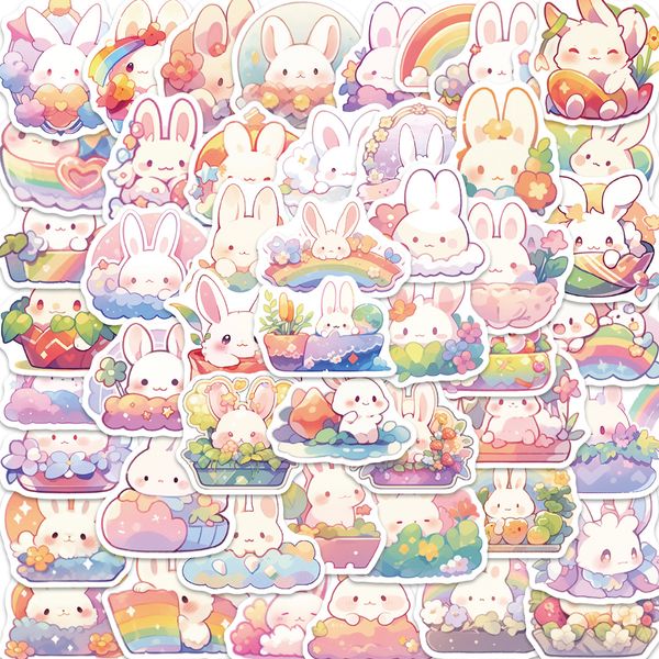 50шт мультфильм Rainbow Rabbit Sticker