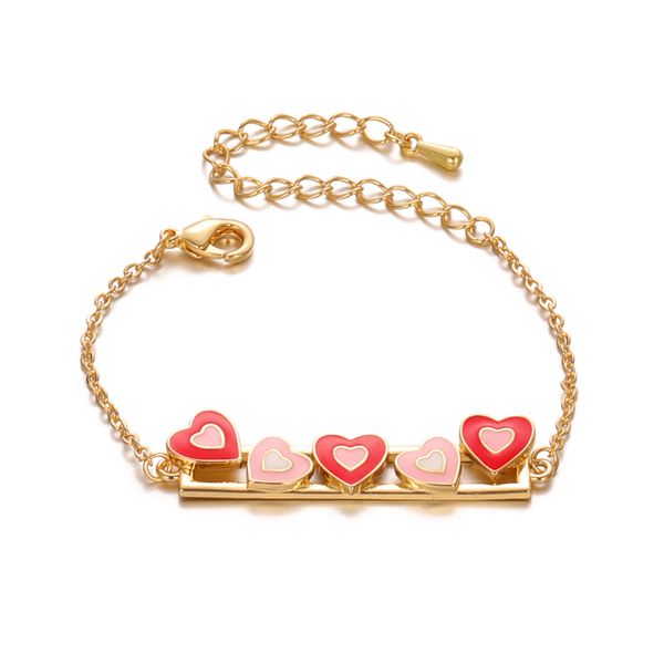 Catena 14K Placcato Oro Polsino di Fascino Bracciali Cuore Regolabile Moda bambini Modelli Super Flash Gioielli per Le Donne Ragazze 230710