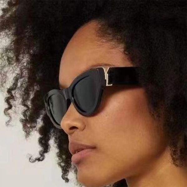 Óculos de sol de luxo para mulheres e homens designer logotipo y slm6090 mesmo estilo óculos clássico olho de gato quadro estreito óculos de borboleta com b 47