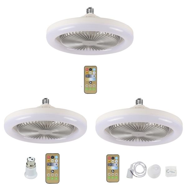 Outra lâmpada de ventilador 2 em 1 para jardim doméstico E27 luz LED 30 W ventilador de teto regulável ventilador temporizador 2400 lumens para escritório doméstico quarto cozinha 230707