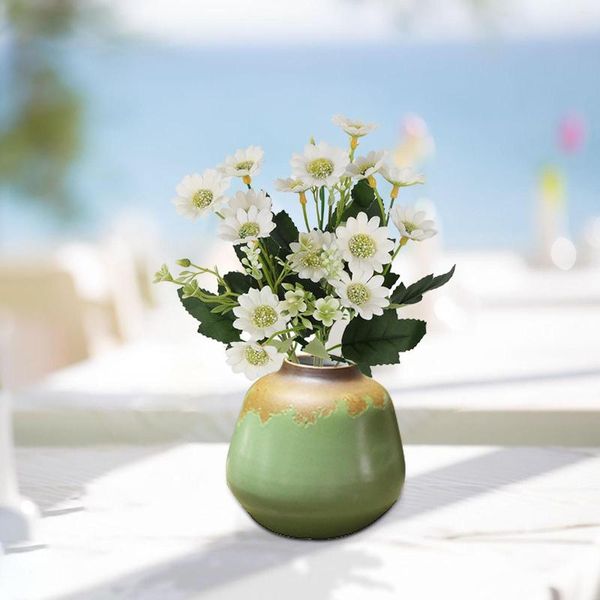 Flores decorativas artificiais em um vaso Simulação de flores Buquês de casamento de seda floral Esfera de mãe