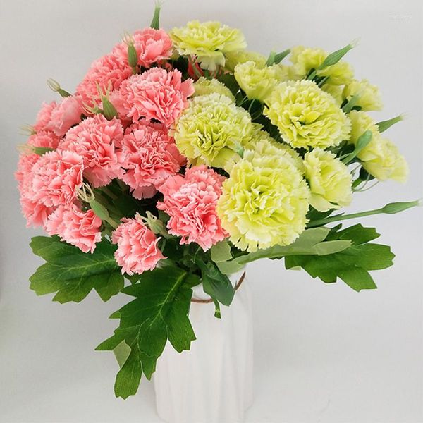 Dekorative Blumen YOMDID 10 Blütenköpfe Nelken künstlich für Zuhause, Party, Hochzeit, Dekoration, DIY, Muttertag, Seide für immer