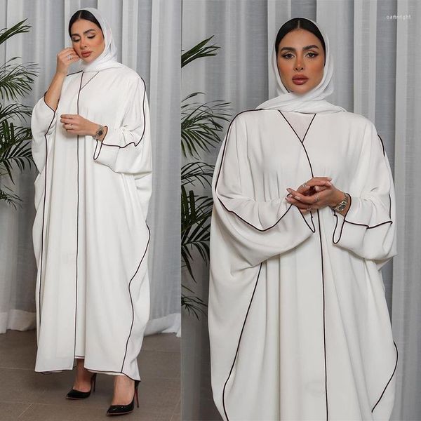 Abbigliamento etnico Eid Abito Abaya musulmano Donna 2 pezzi Abaya Set Donna Festa Ramadan Arabia Saudita Dubai Abito arabo Caftano Vestido Kaftan 2023