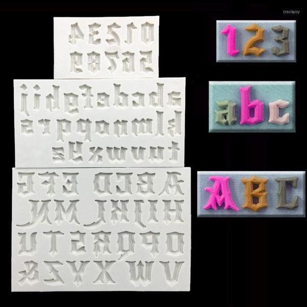 Backformen 3 teile/satz Gothic Alphabet Und Zahlen Fondant Kuchen Form Schokolade Küche Dekorieren Werkzeuge