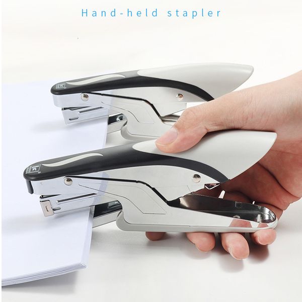 Grampeadores Handheld LaborSaving Stapler Cute Papelaria Material de escritório com grampos 230707