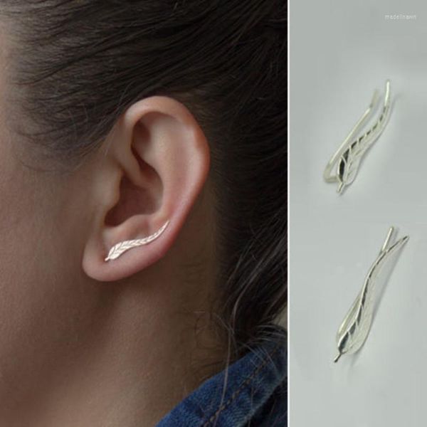 Orecchini a bottone Moda Donna Ear Sweep Wrap Colore argento/Colore oro Lady Climber Leafs Polsini per gioielli