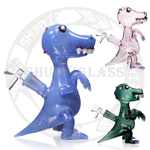 Plataformas de óleo de dinossauro de alta qualidade cachimbo de água design de caixa dab rig bong de vidro para fumar cachimbo de água shisha lookah