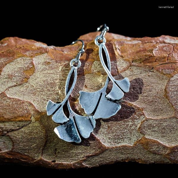 Серьги с серьгами Винтаж Boho Ginkgo Biloba Plain Leaf Leaf Crop Serving Serving Metal для женщин -ювелирных изделий подарки