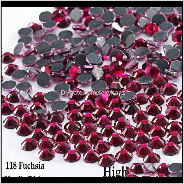 Noções de costura Ferramentas Vestuário Fúcsia brilhante Ss6 - Ss30 Flatback Iron On Fix Strass For Diy 9P8O0230f