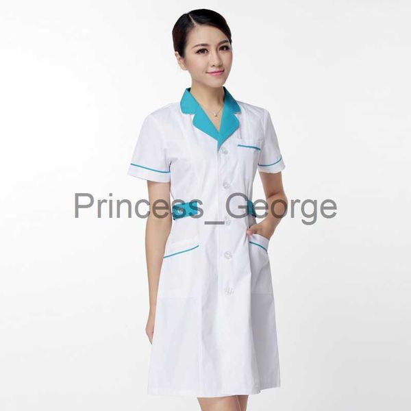 Altri Abbigliamento Più nuovo Uniforme da infermiera Donna Manica corta con scollo a v Top da lavoro Uniforme da lavoro Top in cotone Hot Ladies Nurse Dress SingleBreasted x0711