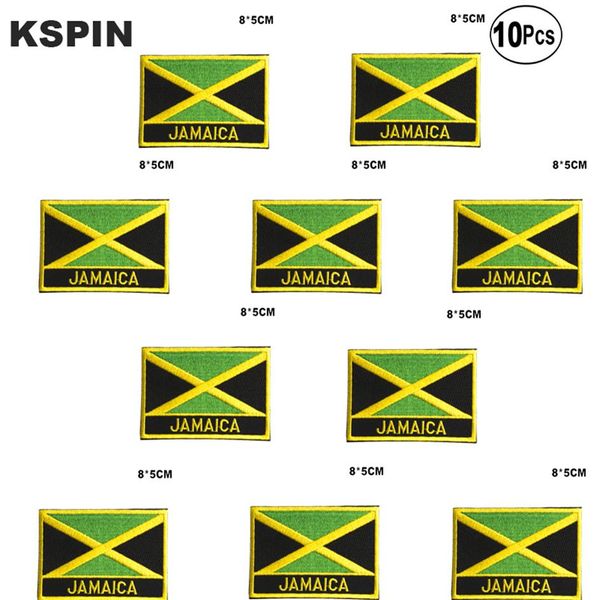 Remendos bordados com bandeira da Jamaica Ferro na serra em remendos de transferência Aplicações de costura para roupas em HomeGarden285S