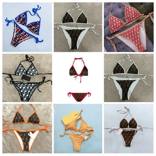 Tasarımcı Mayo Bikini Tasarımcı Mayoları Takımlar Kadın Bikini Set Marka Mektupları Yüzme Tasarımcı Bayanlar Arka Çıkmaz Bölünmüş Mayo