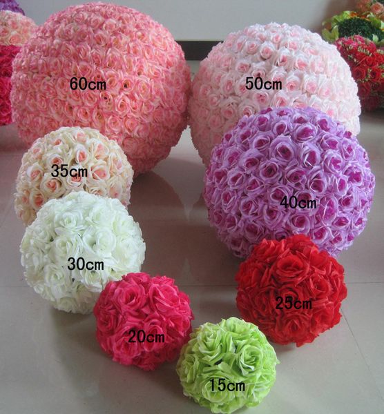 Fiori secchi Seta Kissing Rose Ball Vendita per la decorazione della festa nuziale Palline di fiori decorativi artificiali Fake Home Decore 230711