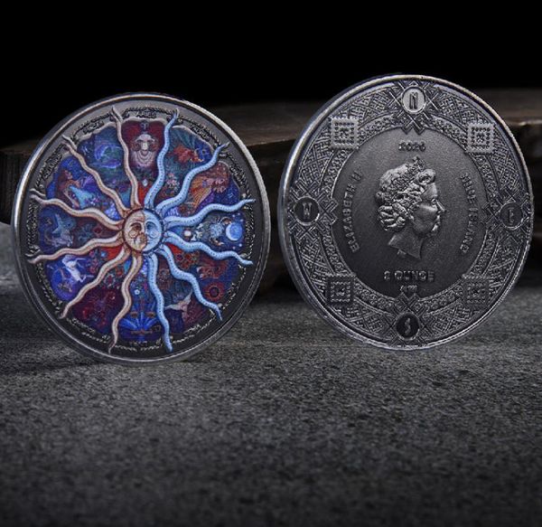 Moneda de la suerte de artes y artesanías moneda conmemorativa de Color plata antigua