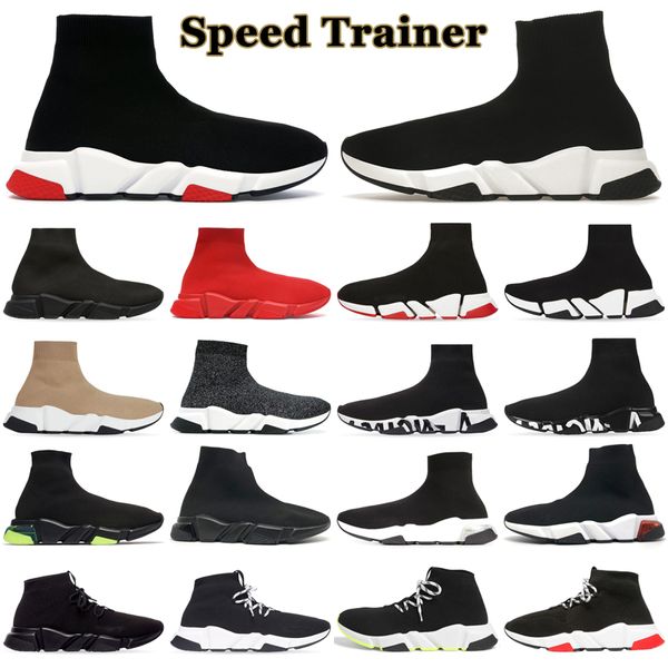 Sock Trainer Sapatos Sapatilhas Designer Casual Homens Mulheres Chaussures Preto Branco Vermelho Neon Volt Outdoor Mens Trainers Clear Sole Lace Up