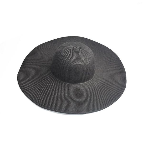 Chapéus de aba larga design moda feminina aba larga proteção solar chapéu de palha Folable floppy verão UV praia boné acessórios