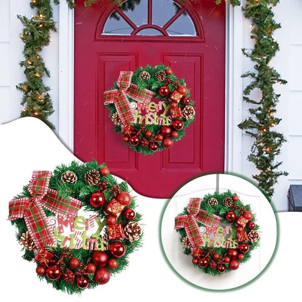 Dekoratif çiçekler ev ön kapı işareti Noel dekorasyonlar çelenk yay çelenk 40 cm sonbaharda asılabilir