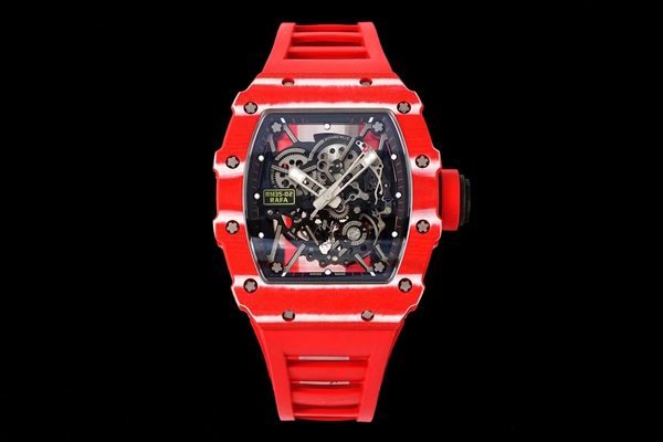 OROLOGIO DA UOMO RED DEVIL SPORT LIGHT NTPT CARBON 35-02 movimento automatico RAML1 13,9 MM SPESSORE CINTURINO IN GOMMA orologio da polso impermeabile Relojes de lujo lusso Orologio