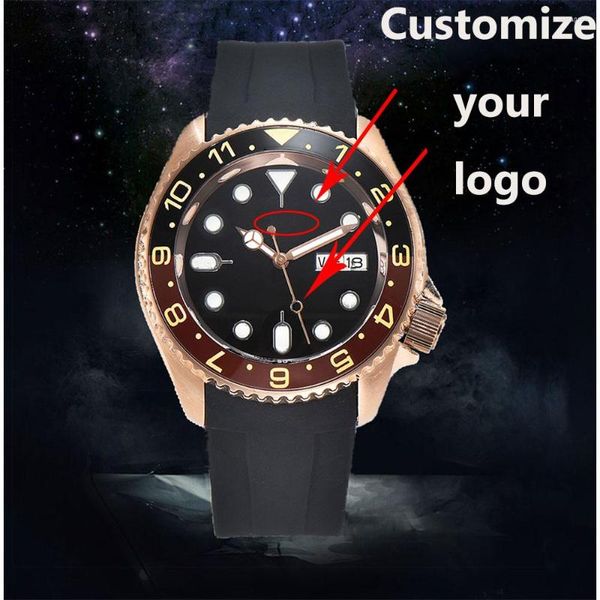 Armbanduhren Maßgeschneiderte Logo Herrenuhr Luxus Automatische Mechanische NH35 Uhrwerk Edelstahl Wasserdicht