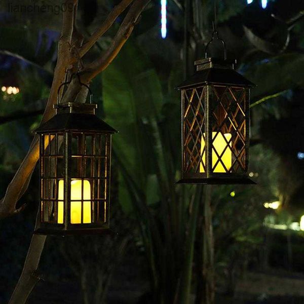 Lampada da giardino decorativa a luce solare a led per esterni Decorazione da giardino Batteria solare Luce solare Lanterna da strada Luci antiche esterne L230620