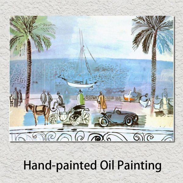 Pinturas a óleo coloridas Raoul Dufy Promenade uma bela arte moderna à beira-mar paisagens de alta qualidade pintadas à mão para decoração de parede de escritório