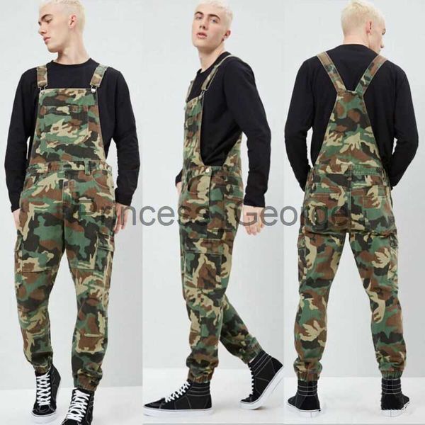 Altri Abbigliamento Elegante Salopette da uomo mimetica Salopette da lavoro Salopette e tutore Denim invecchiato Camouflage Combat Tuta Pagliaccetto Pantaloni Pantaloni casual x0711