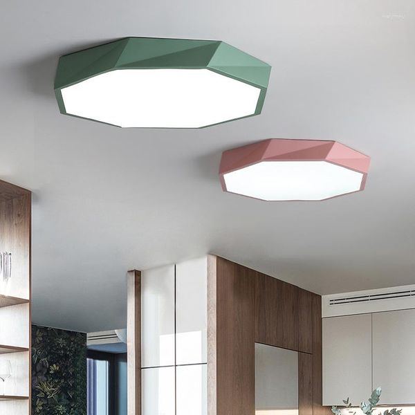 Luzes de teto Moderno Simples Criativo Sala de Estar Escritório Quarto Corredor de Jantar Infantil Makelong Color Lâmpada LED