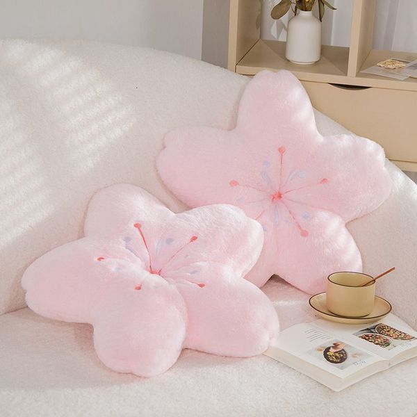 Плюшевые куклы 45 см розовые сакура подушка каваи цветы коврики с мягкой мягкой вишней подушкой плюшевые реквизиты 230710