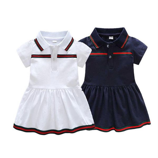 Vestito da ragazza per bambini Colletto con risvolto Vestito a maniche lunghe con fiocco Bowknot Pieghettato Elegante autunno per bambini Abiti firmati per bambini214h