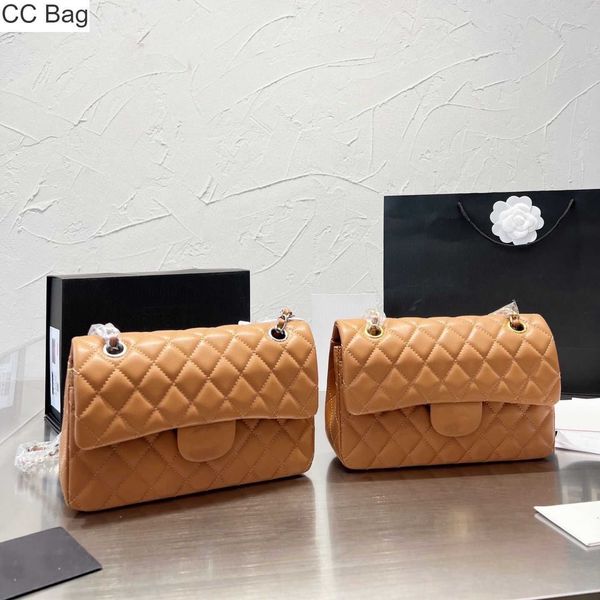 10A CC Bag 23 см Big Luxury Brand Classic Bag Bag Caviar Зерновая кожаная модная сумочка CF Женская кошелек с золотой цепью сумка для плеча с кузовом одно плечо пакет