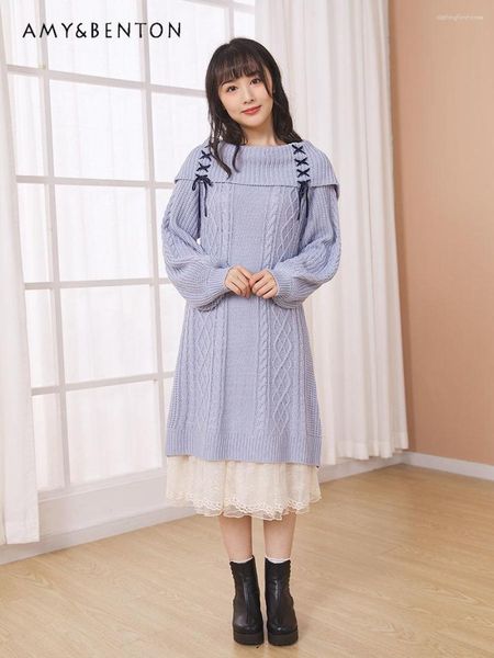 Повседневные платья в японском стиле Женское винтажное платье Ity Off-плеч