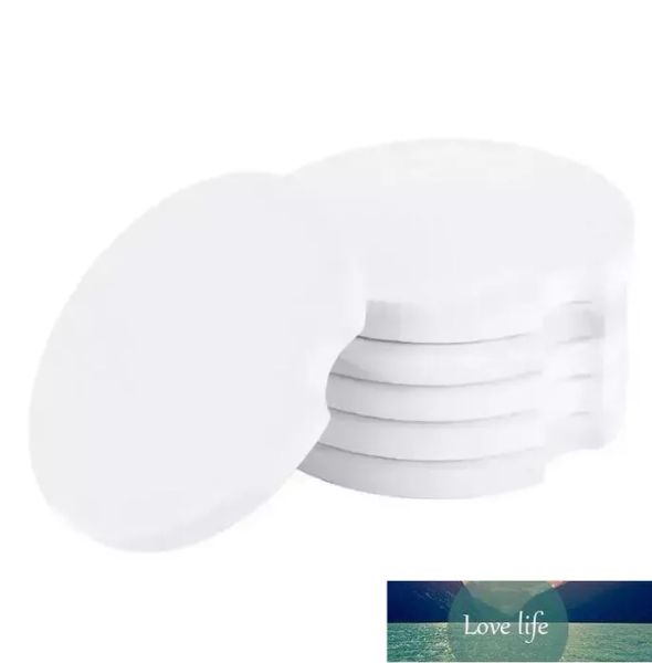 Porta-copos de carro de cerâmica de sublimação de qualidade Mat Pad amortecedores térmicos em branco branco transferência de calor absorvem porta-copos de água porta-copos de dedo entalhe fácil remoção titular decoração da casa