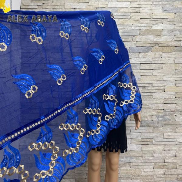 Abbigliamento etnico Sciarpa da donna africana 200 100cm Cotone Ricamo Wrap Head Hiajab Moda musulmana Diamond Outdoor AL042