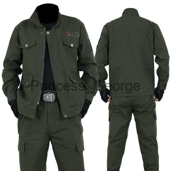 Altri Abbigliamento Autunno uomo da lavoro tuta abbigliamento in cotone verde militare indossare meccanica abiti da lavoro uniforme da uomo x0711