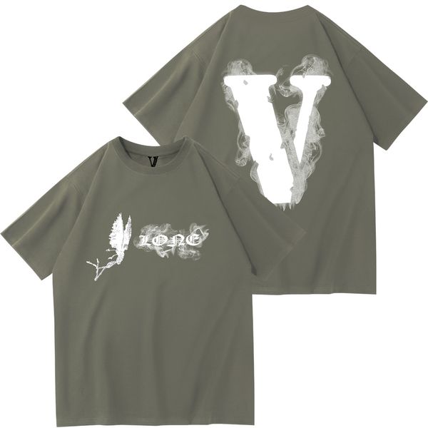 2023 Новый Vlone Tshirt Mens T Roomts Summer Men Toprts Cotton Cothlete Complete Designer Tees Tees Print Fashion Shirt Man Шагта для одежды размер M-XXXL Дизайнер Tshirt T132