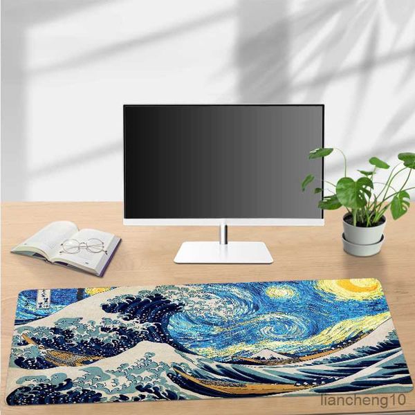 Mauspads Handgelenk-Stil Ocean Wave Sakura Mauspad Gaming-Matte Home Office Mat Schreibtischzubehör R230711