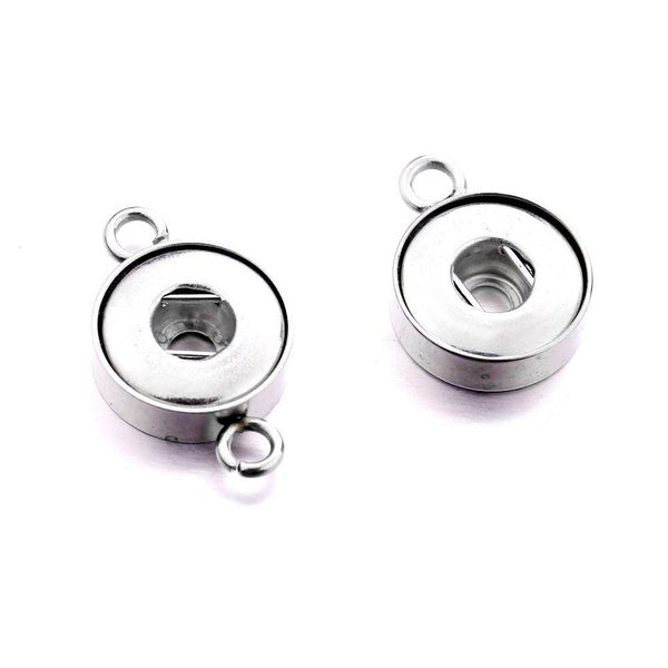 Charms Zwei Ohren Edelstahl 12 mm 18 mm Druckknopfbasis Zubehör Erkenntnisse Metallknöpfe zum Herstellen von DIY-Armband-Halsketten-Druckknöpfen Dr Dhxx6