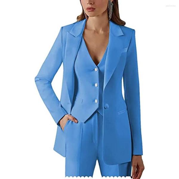 Frauen Zwei Stück Hosen 3 Stück Anzüge Set Slim Fit Blazer Weste Und Büro La Overalls Party Smoking Anzug weibliche