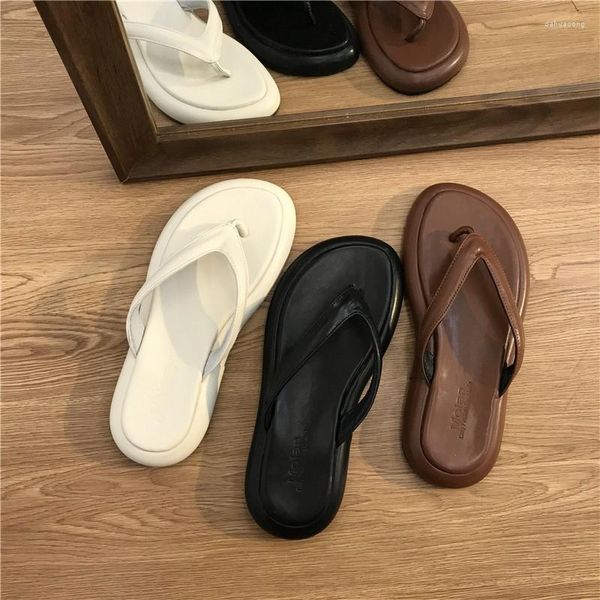 Hausschuhe Strandschuhe weiche Slipper Frauen Gummi Flip Flops flache Folien Sabot Komfort 2023 Hawaiian Flat Casual Pu Scandals Bas Bas