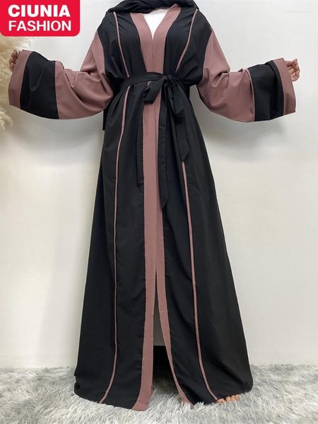 Roupas étnicas Abayas pretas para mulheres Kimono Peru Kaftan Islã Muçulmano Mulher Hijab Vestido Dubai Modest Robe Jalabiyat Ramadan 2023