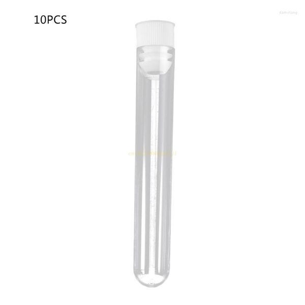 Tubos de ensaio transparentes com tampas de rosca para contas de armazenamento de sementes de especiarias líquidas 10Kit Drop