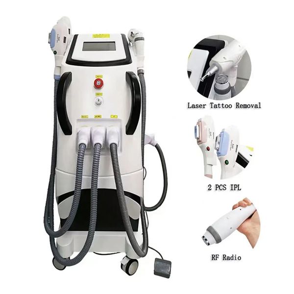 O mais novo! 4 em 1 Titanium 360 Magnetic Optical Depilação E Q Switched Nd Yag Laser Tattoo Removal Ipl Rf Skin Rejuvenescimento Beauty Machine