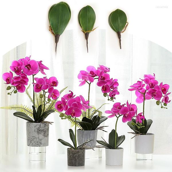 Fiori decorativi 1PC Simulazione Foglie Foglia di phalaenopsis Piante artificiali Erba di plastica Orchidea Matrimonio Festival Decorazioni per la casa