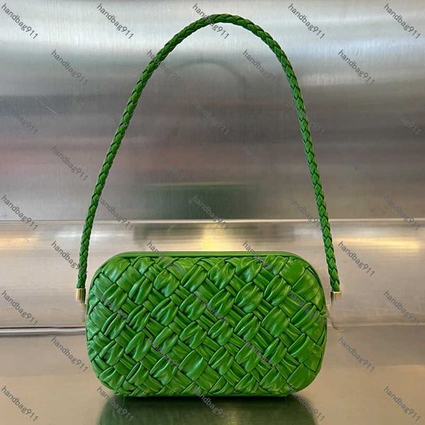 Clip Borsa a tracolla Borsa da pranzo Borsa sotto le ascelle Tessuto Pochette pieghettata Borsa a nodo da donna Mini borsa Borse Pelle di vitello Vera pelle Cinturino in treccia hardware oro di alta qualità