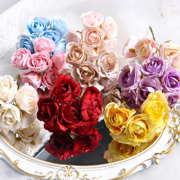 Flores decorativas por atacado artificial para decoração de casamento suprimentos de várias cores para festas ao ar livre acessórios de decoração ornamentos para casa