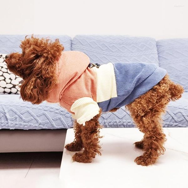 Vestuário para cachorros com anel de tração Casaco com capuz para animais de estimação Jaqueta de duas pernas para atividades ao ar livre