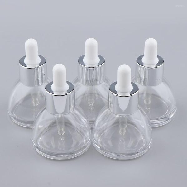 Make-up-Pinsel, 5 Stück, Glas-Tropfflaschen für ätherische Öle, 35 ml