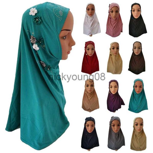 Xales Mulheres Muçulmanas Turbante Hijab Chapéus Flor Lenço De Cabeça Xales Bonés Chapéu Árabe Islâmico Boné Chapéu de Oração do Ramadã Bonnet Cobertura Completa Queda de Cabelo x0711