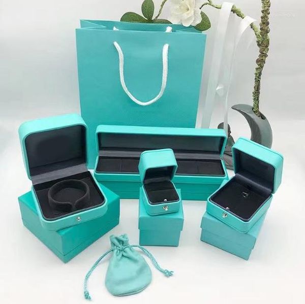 Ювелирные мешочки показ продажа последняя модная оригинальная коробка подарок подарки Tif.co Blue Braclet Corlece Cring Case Care Подвеска